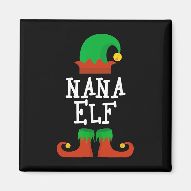 Family The Nana Elf Christmas Matching Pj Pajama X Magnet (Front)