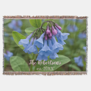 Family Theme Virginia Bluebell Throw Blanket