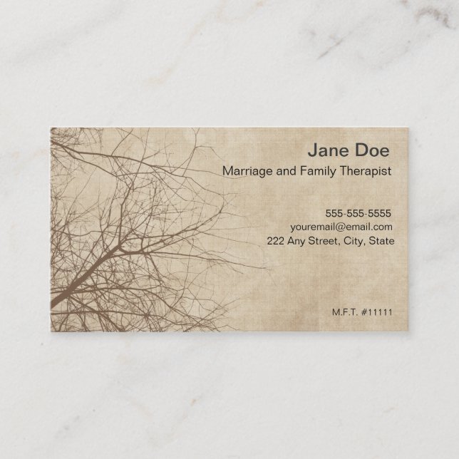 Family Therapist Appointment Business Card (Front)