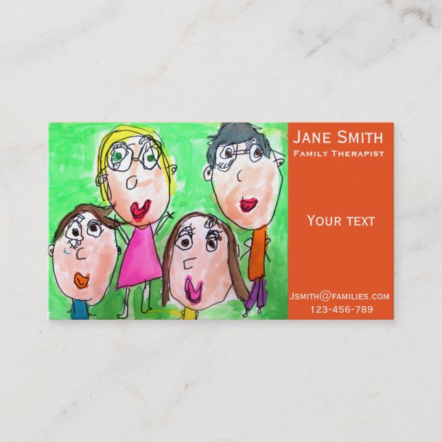 Family therapist family counsellor cute business card (Front)