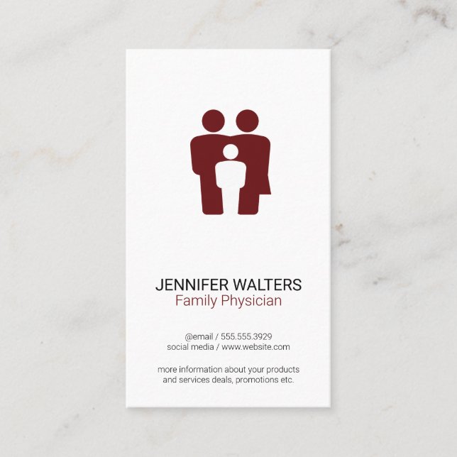 Family Therapist | Physician Business Card (Front)