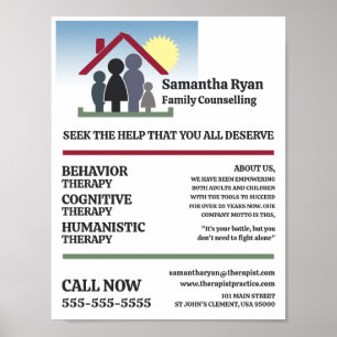 Family Therapy Design, Psychotherapist, Therapy Poster