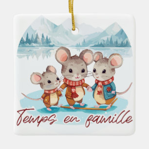 Family time ceramic ornament