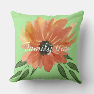 Family time decorative gift set chic floral green cushion