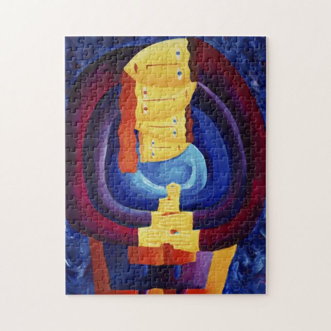 Family Together Modern Portrait Painting Art Jigsaw Puzzle (Vertical)