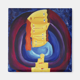 Family Together Modern Portrait Painting Art  Magnet