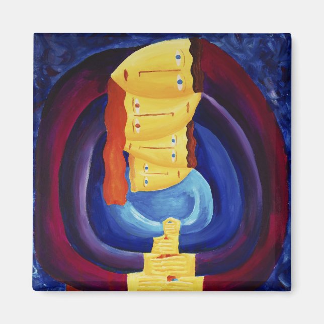 Family Together Modern Portrait Painting Art  Magnet (Front)