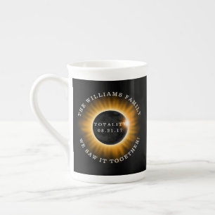 Family Totality Solar Eclipse Personalised Bone China Mug