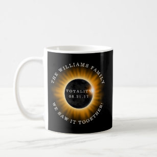 Family Totality Solar Eclipse Personalised Coffee Mug