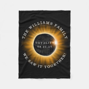 Family Totality Solar Eclipse Personalised Fleece Blanket