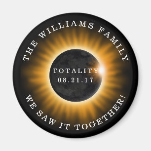 Family Totality Solar Eclipse Personalised Magnet