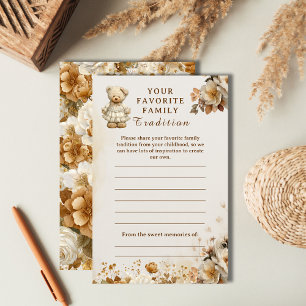 Family Tradition Baby Shower Game Rustic Teddy
