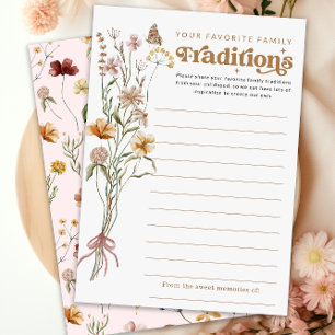 Family Tradition Wildflower Baby Shower Game Card