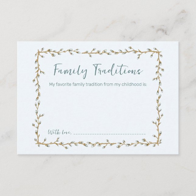 Family Traditions baby shower Enclosure Card (Front)