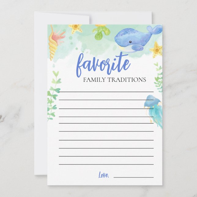 Family Traditions Under the Sea Baby Shower Card (Front)