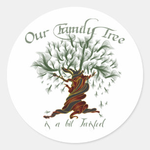 Family Tree a Bit Twisted Classic Round Sticker