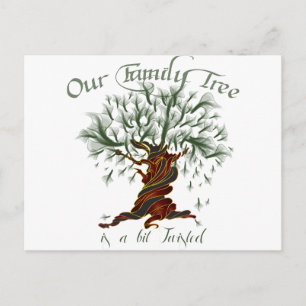 Family Tree a Bit Twisted Postcard