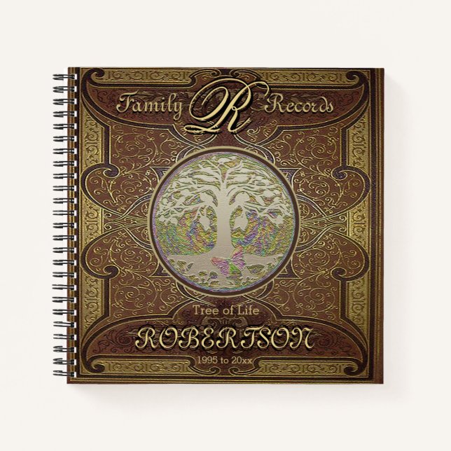 Family Tree | Antique Vintage Leather Book Look (Front)