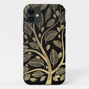 Family Tree Black Gold Name Year Est iPhone 11 Case