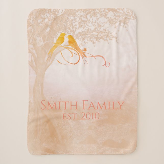 Family Tree Celebration Custom Sherpa Blanket (Front)