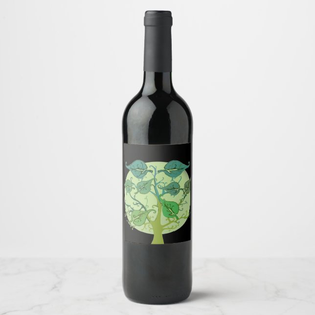 Family Tree Custom Personalised Wine Bottle Label (Front)