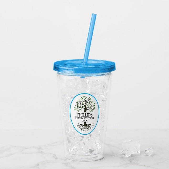 Family Tree Family Reunion Acrylic Tumbler (Back Ice)