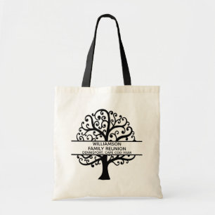 Family Tree Family Reunion Black Modern Drawing Tote Bag