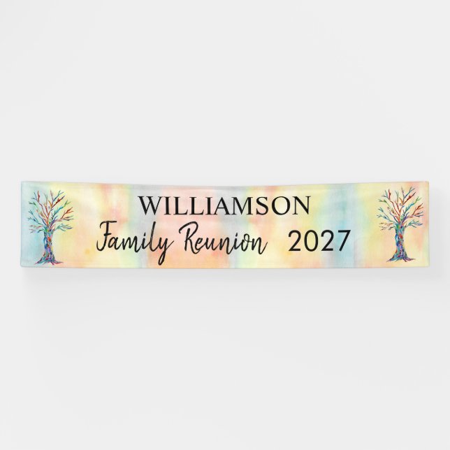 Family Tree Family Reunion Colourful Banner (Horizontal)