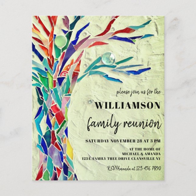 Family Tree Family Reunion Green Invitation Flyer (Front)