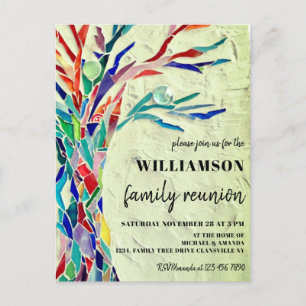 Family Tree Family Reunion Green Invitation Postcard