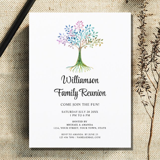 Family Tree Family Reunion  Invitation Postcard (Creator Uploaded)