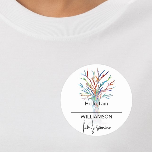 Family Tree Family Reunion Name Tag Sticker (Creator Uploaded)