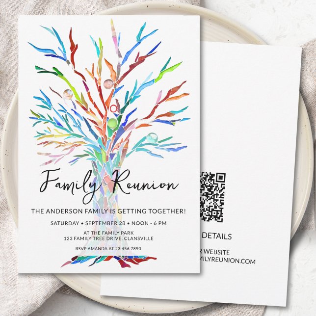 Family Tree Family Reunion QR Code Invitation (Creator Uploaded)