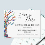 Family Tree Family Reunion Save The Date Announcement Postcard<br><div class="desc">Invite your family to your Family Reunion with this stylish Save The Date postcard.
It features a family tree in the colours of the rainbow and space for you to customise with your family name and your details.
Original Mosaic © Michele Davies.</div>