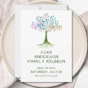 Family Tree Family Reunion Save The Date Invitation