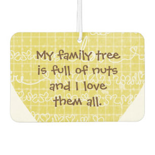 Family Tree Full of Nuts Love Heart Car Freshener