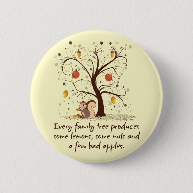 Family Tree Humour 6 Cm Round Badge (Front)
