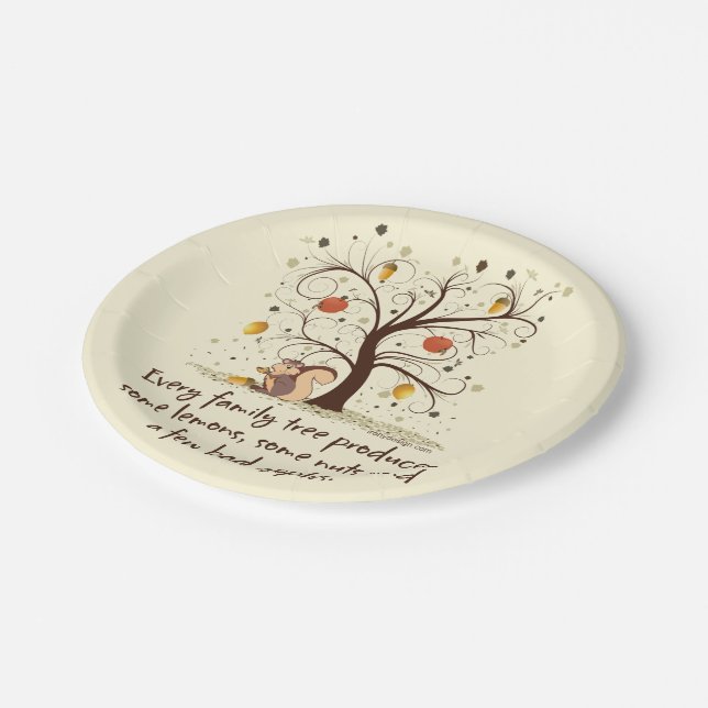 Family Tree Humour Paper Plate (Angled)