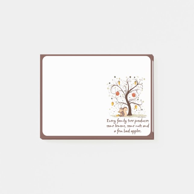 Family Tree Humour Post-it Notes (Front)