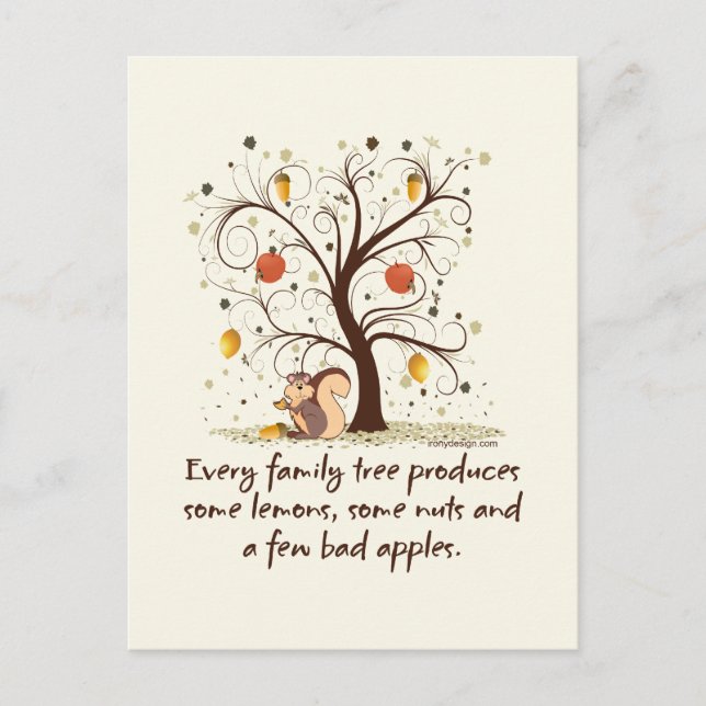 Family Tree Humour Postcard (Front)