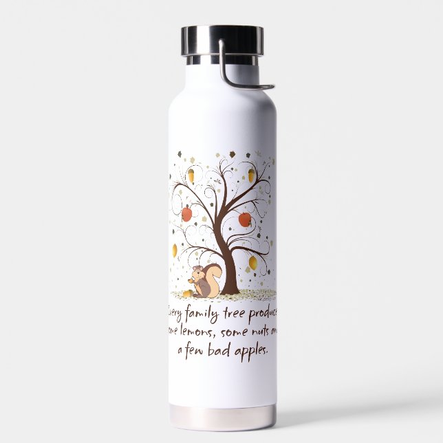 Family Tree Humour Stainless Steel Water Bottle (Left)