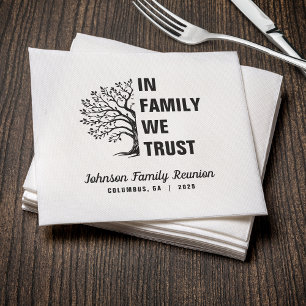 Family Tree In Family We Trust Reunion Napkin