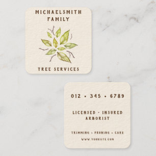 Family Tree Landscaping Square Business Card