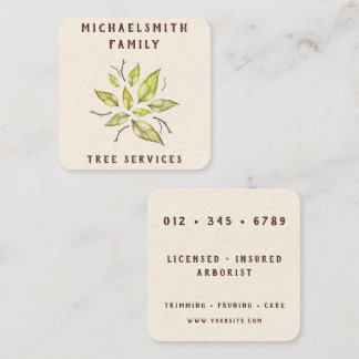 Family Tree Landscaping  Square Business Card