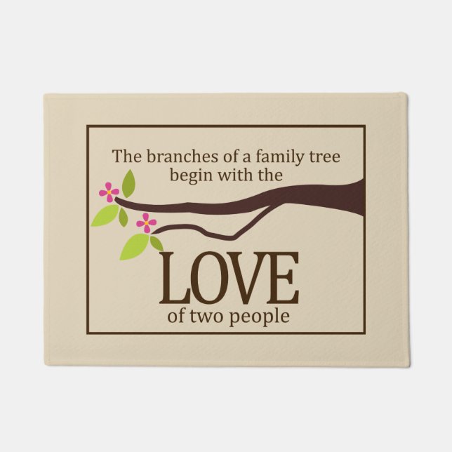 Family Tree Love Custom Door Mat (Front)
