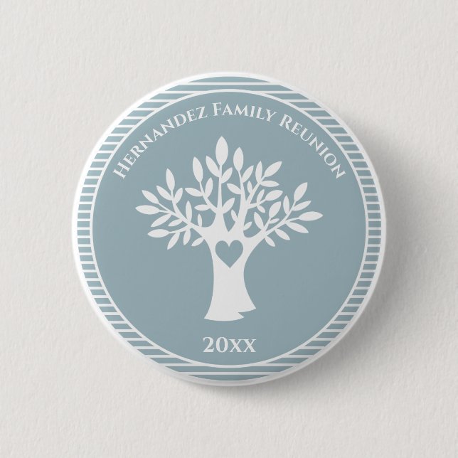 Family Tree Love Heart Family Reunion Event 6 Cm Round Badge (Front)