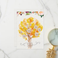 Family Tree Maple Leaves Genealogy Ancestry Card