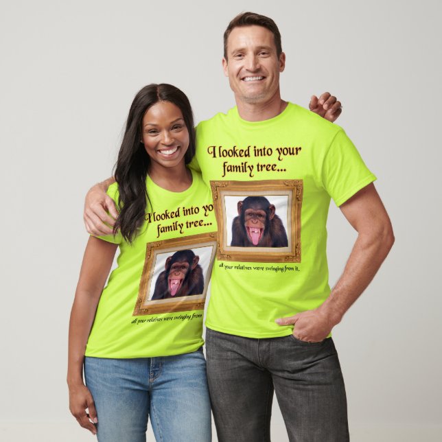 Family Tree Monkey Funny Shirt Humour (Unisex)