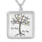 Family Tree Necklace Custom Up To 10 Members