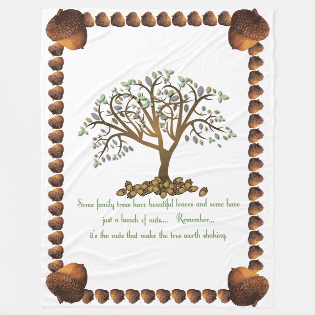 Family Tree Nuts Fleece Blanket (Front)